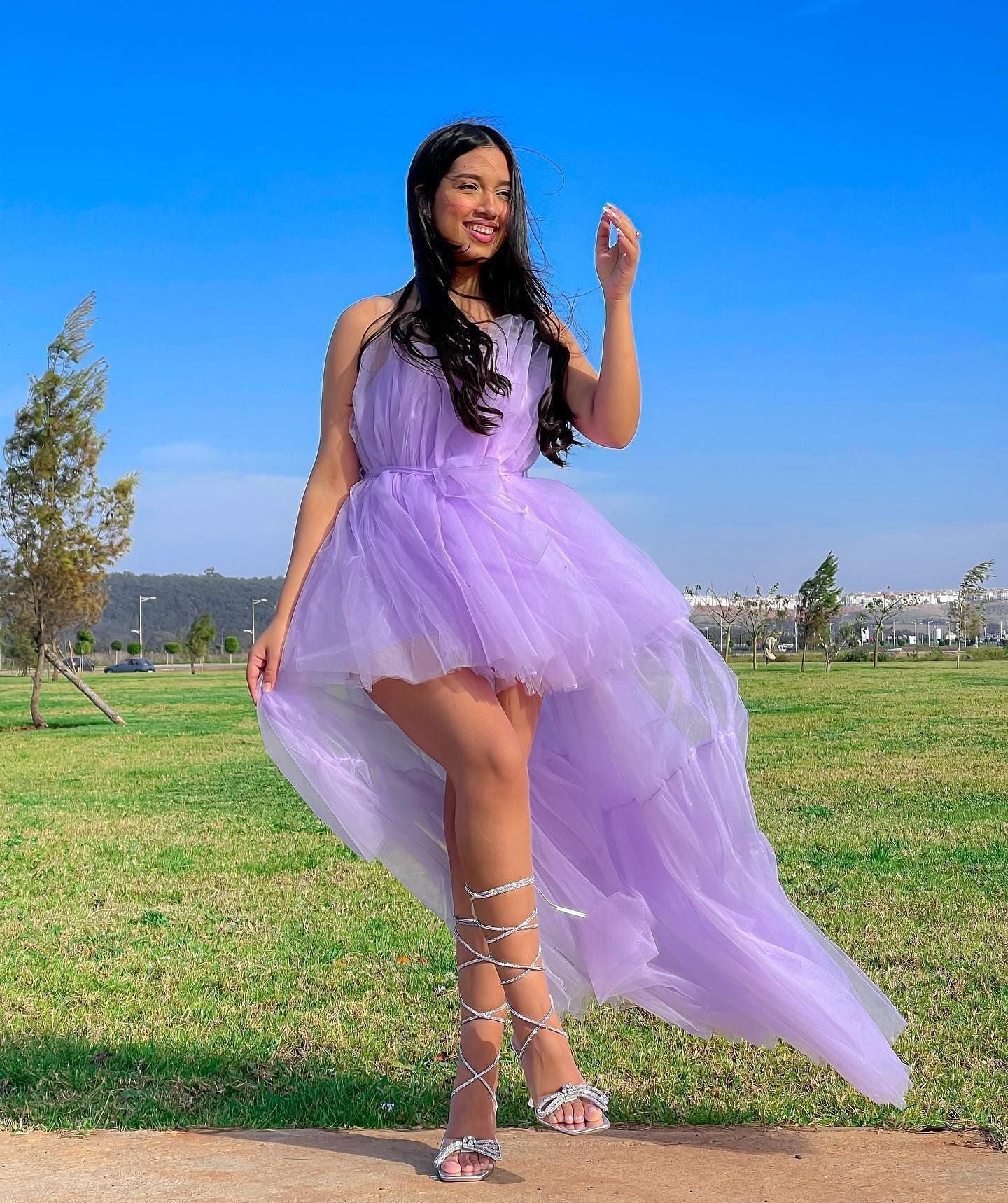 Elegant Butterfly Bow Tulle Strapless Dress for Women Formal Party Dress
