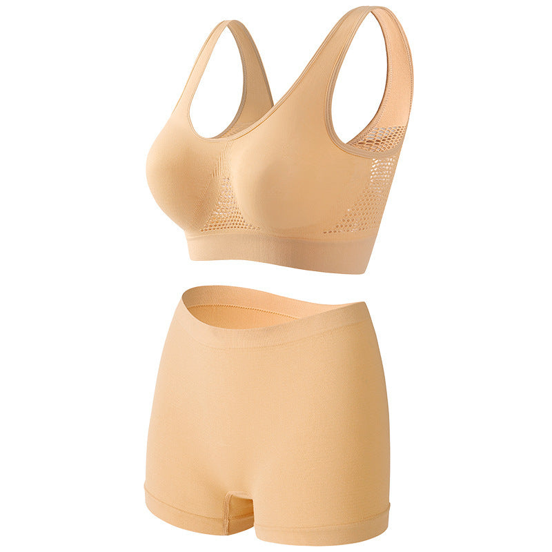 Large chest, small gathering, plus size lingerie for women weighing 200 pounds, seamless sports bra set