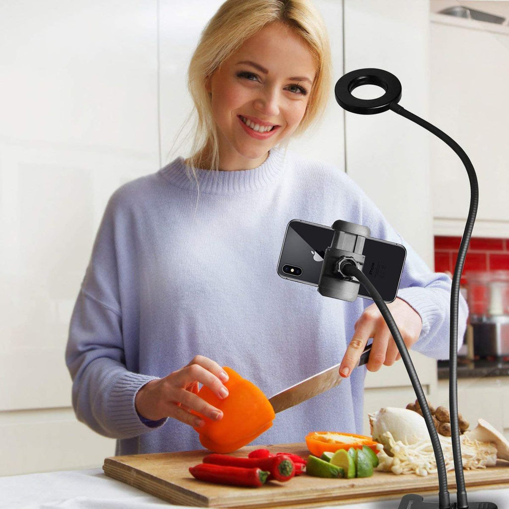 Selfie Ring Light with Cell Phone Holder Stand for Live Stream/Makeup