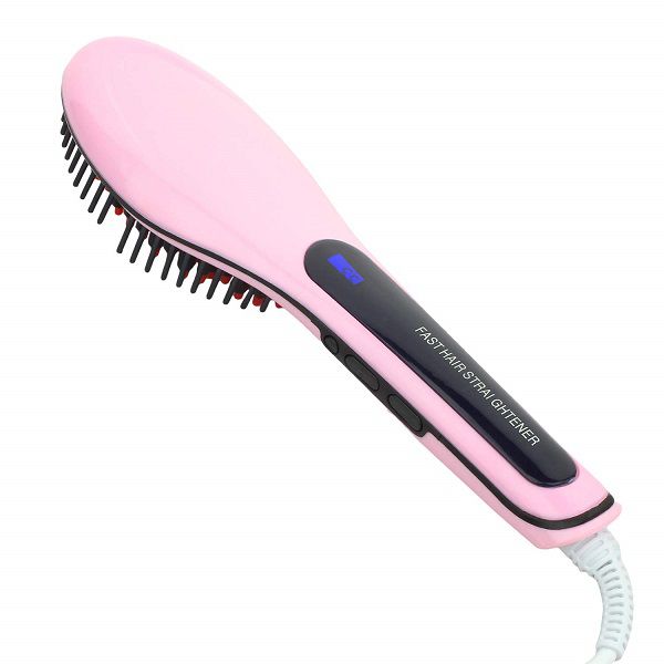 Fast Anti-Scald Electric Hair Straightening Brush With LCD Temperature