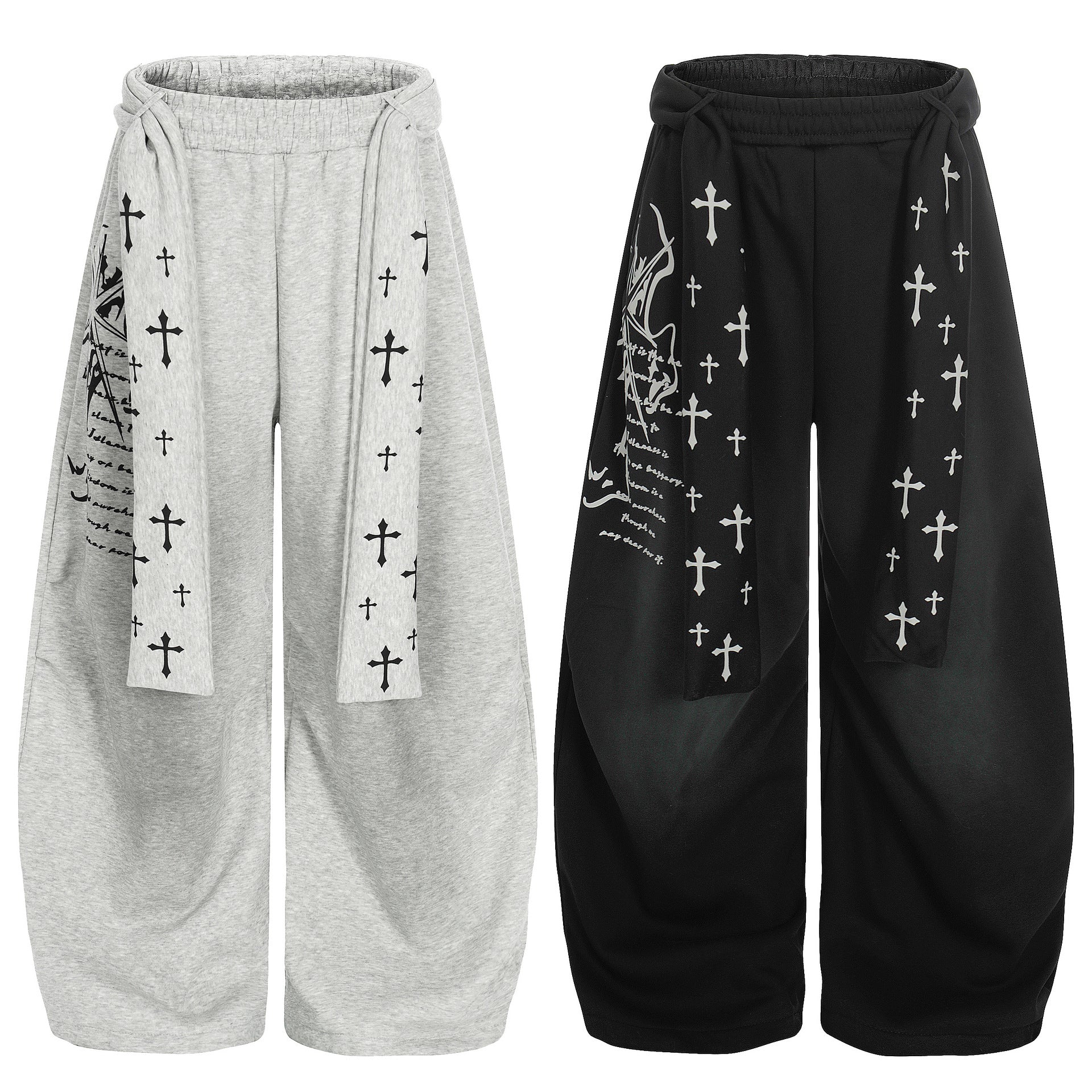 Belted Printed Casual Plus Velvet Pants for Women
