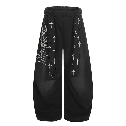 Belted Printed Casual Plus Velvet Pants for Women