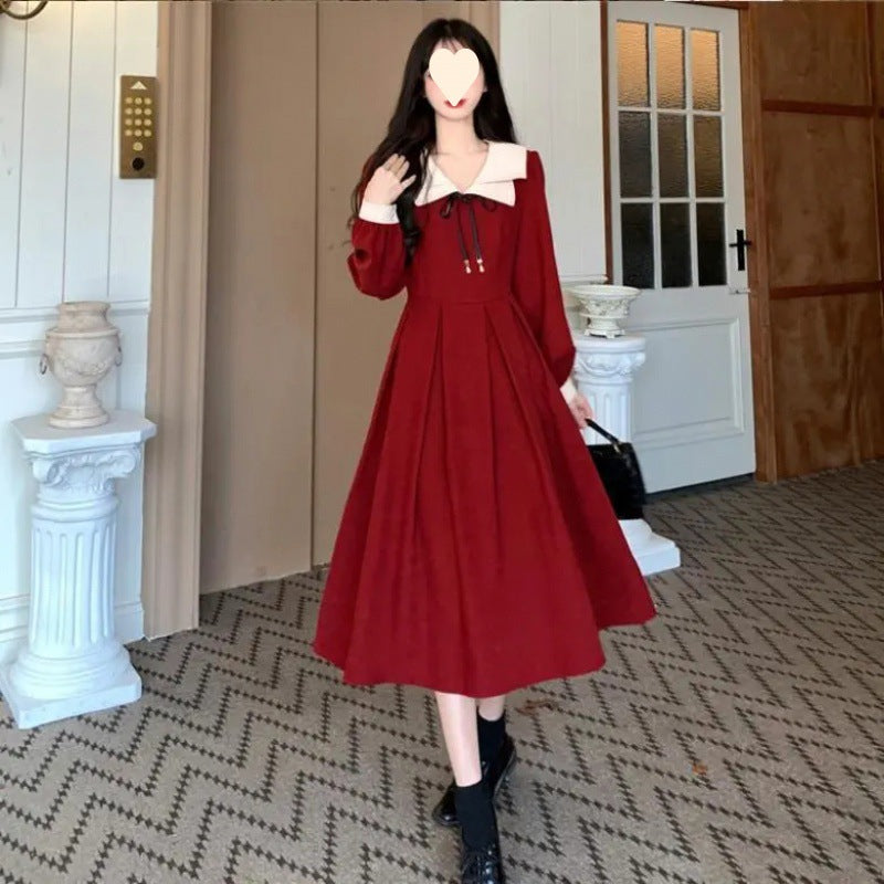 Dresses Women's High Waist Dress Trendy Style Youthful College Formal Wear Midi Dress Plus Size Fat MM Dress Trendy