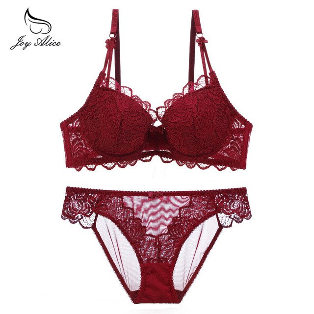 Womens Lace Bra Brief Sets Seamless Push up Bras White Black Sexy Lingerie Gathering france bras Plus size Cup