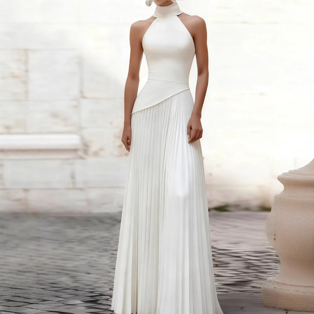 Elegant Irregular Pleated Fitted Strapless Dress for Women Fashionable Formal Wear