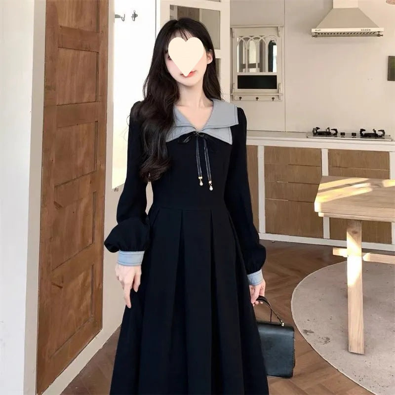 Dresses Women's High Waist Dress Trendy Style Youthful College Formal Wear Midi Dress Plus Size Fat MM Dress Trendy