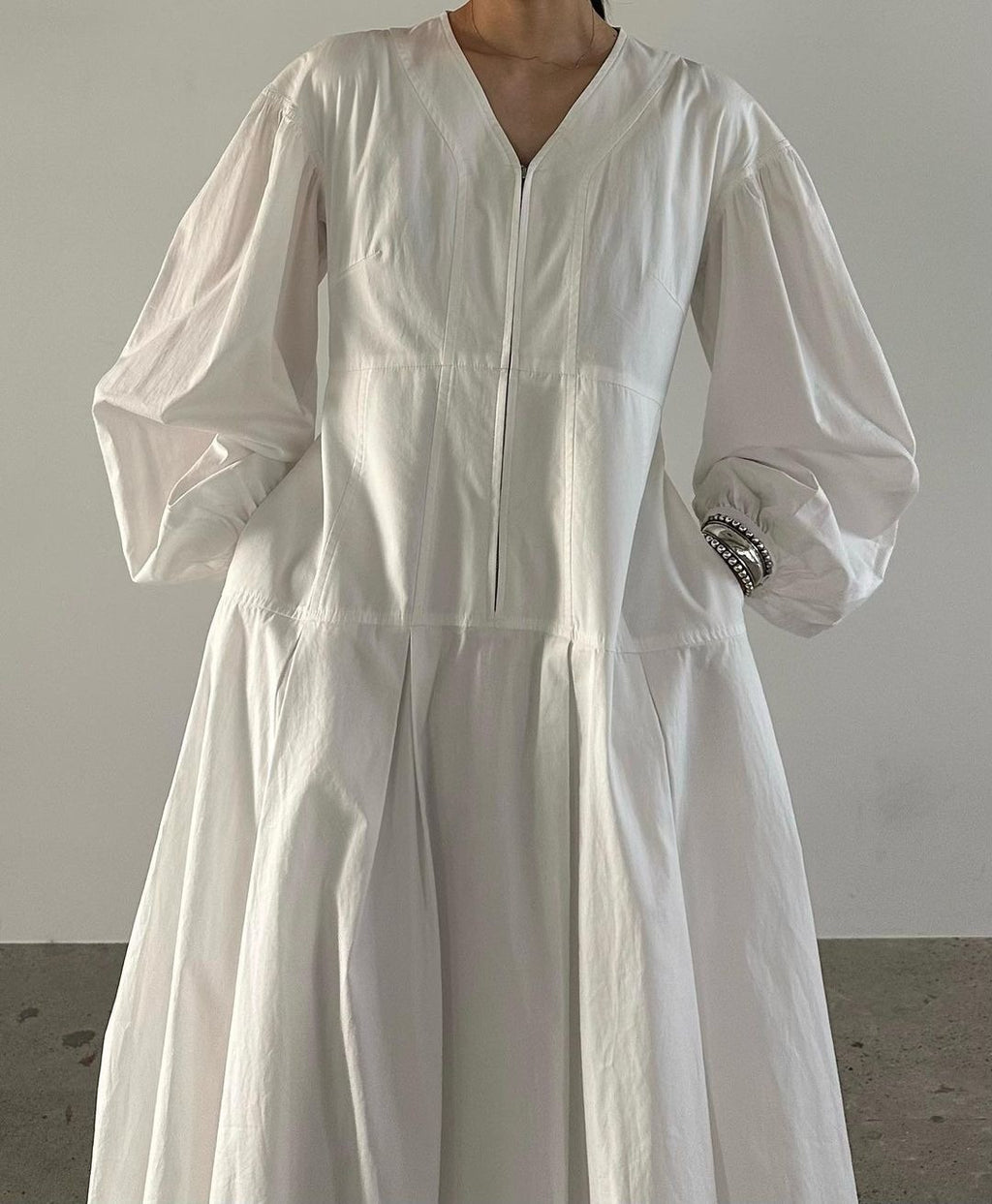 V  Neck Lantern Long Sleeve Dresses Women