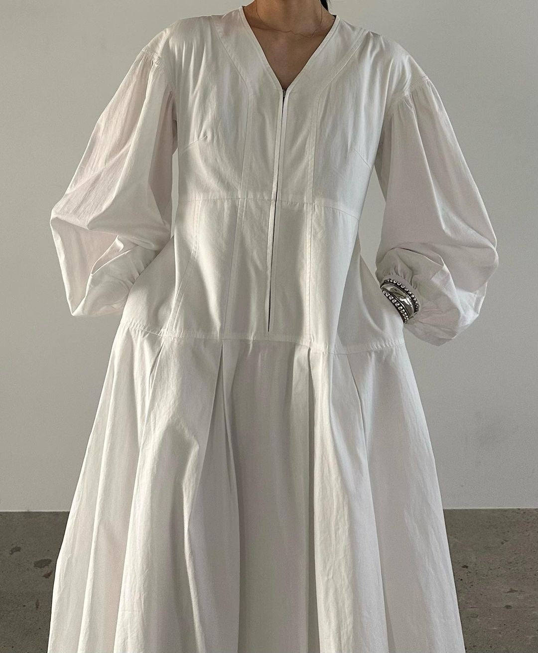 V  Neck Lantern Long Sleeve Dresses Women