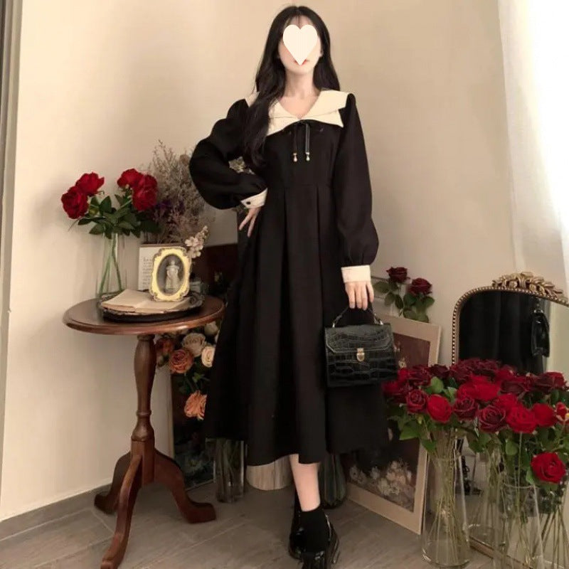 Dresses Women's High Waist Dress Trendy Style Youthful College Formal Wear Midi Dress Plus Size Fat MM Dress Trendy