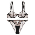 Style Lingerie Sexy Ultra-thin Pure Desire Embroidered Lace Bra Set for Large Breasts and Plus Size