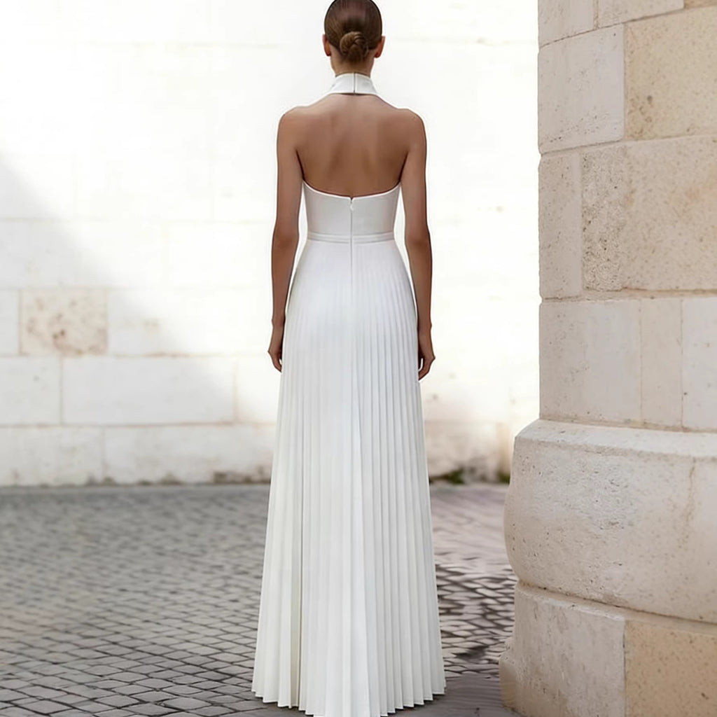 Elegant Irregular Pleated Fitted Strapless Dress for Women Fashionable Formal Wear